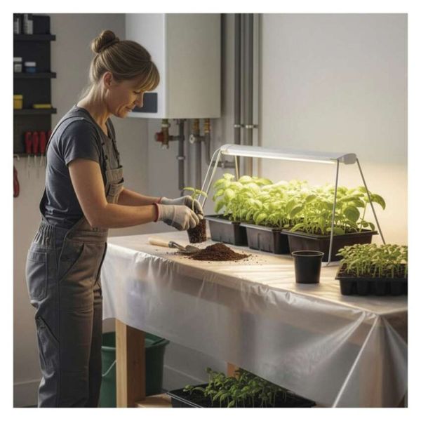 LED GROW pestovateľská lampa na sadenice 15 W, časovač, biela
