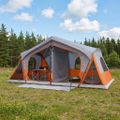vidaXL Stan chata Šedá a oranžová 480 x 273 x 205 cm Polyester a oceľ