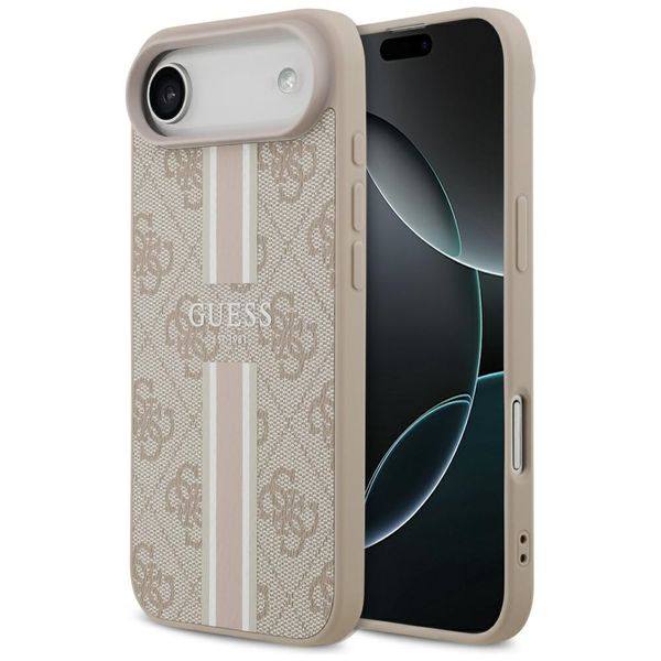 Púzdro Guess 4G Printed Stripes MagSafe pre iPhone 17 Air ružové