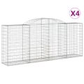 vidaXL Oblúkové gabionové koše 4 ks 300x50x120/140 cm pozink. železo