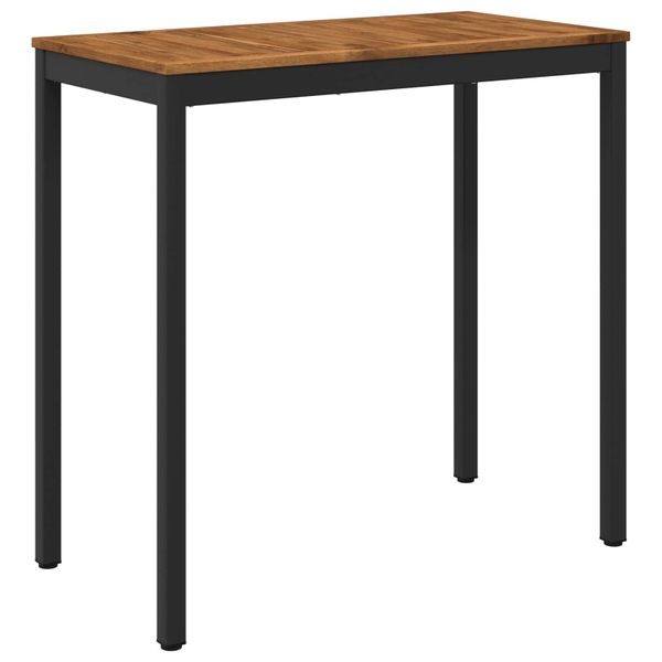 vidaXL Záhradný barový stôl Prírodná a čierna 108,5 x 55 x 105 cm