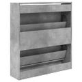 vidaXL Botník betónovo sivý 80x21x87,5 cm kompozitné drevo
