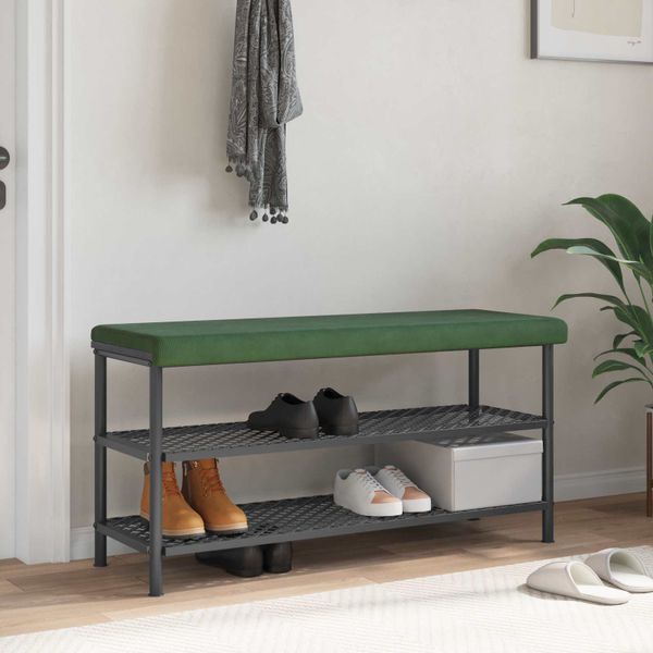 vidaXL Vankúš na lavičku manšestr Tmavozelená Hĺbka 35 cm