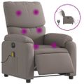 vidaXL Elektrické sklápacie masážne kreslo sivohnedé látka