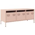 vidaXL TV skrinka ružová 101,5x39x43,5 cm oceľ valcovaná za studena