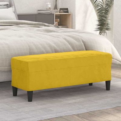 vidaXL Lavička žltá 100x35x41 cm zamat