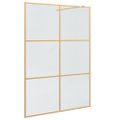 vidaXL Stena walk-in sprchy Zlatá 140 x 195 cm tvrdené sklo