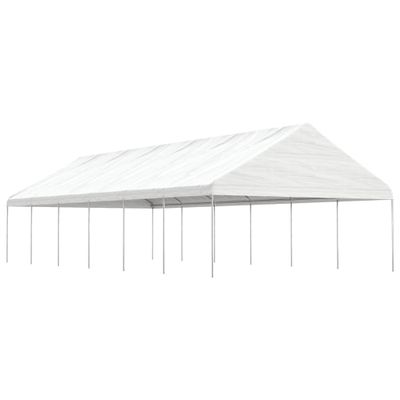 vidaXL Altánok so strechou, biely 13,38x5,88x3,75 m, polyetylén