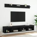 vidaXL 5-dielne TV nástenné skrinky s LED čierne kompozitné drevo