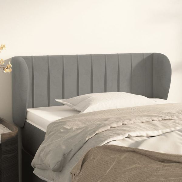 vidaXL Čelo postele so záhybmi bledosivé 93x23x78/88 cm zamat