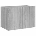 vidaXL TV nástenná skrinka s LED svetlami sivá sonoma 60x35x41 cm
