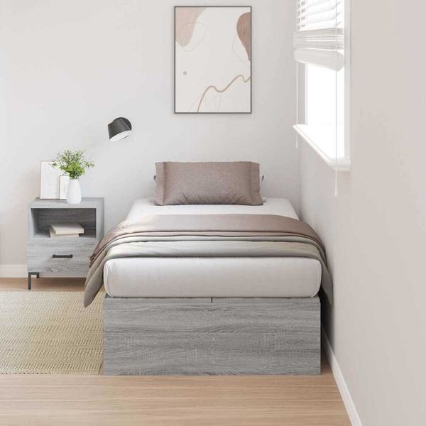 vidaXL Rám postele s úložným prostorem Sivý Sonoma 70 x 190 cm