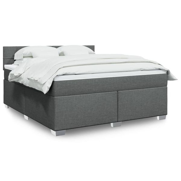 vidaXL Boxspring posteľ s matracom tmavosivá 180x200 cm látka