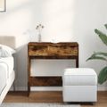 vidaXL Toaletný stolík so zrkadlom dymový dub 73x46,5x120 cm