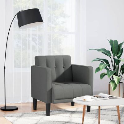 vidaXL Rozkladacia pohovka s podrúčkami, tmavosivá, 53 cm, látková