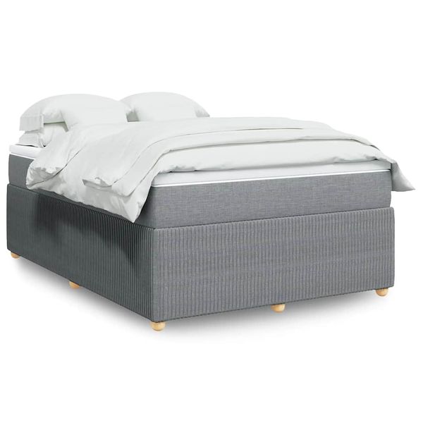 vidaXL Boxspring posteľ s matracom bledosivá 140x200 cm látka
