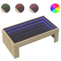 vidaXL Konferenčný stolík s nekonečnými LED dub sonoma 90x50x30 cm