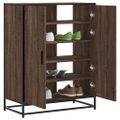 vidaXL Skrinka na topánky hnedý dub 75x38x97,5 cm kompozitné drevo+kov