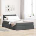 vidaXL Postel s úložným prostorem a matrací Tmavo šedá 120 x 200 cm