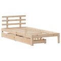 vidaXL Posteľný rám so zásuvkami 75x190 cm masívna borovica