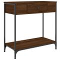 vidaXL Konzolový stolík hnedý dub 75 x 34,5 x 75 cm kompozitné drevo