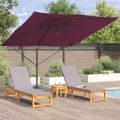 vidaXL Roma Parasol Červená 286 x 284 x 265 cm Hliník a polyester