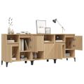 vidaXL Komody 3 ks dub sonoma 60x35x70 cm kompozitné drevo