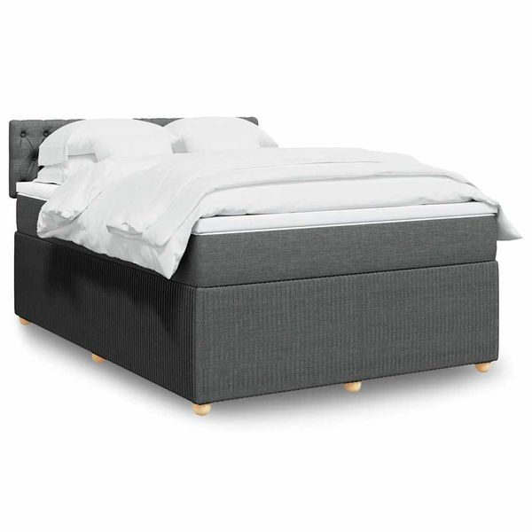 vidaXL Boxspring posteľ s matracom tmavosivá 160x200 cm látka