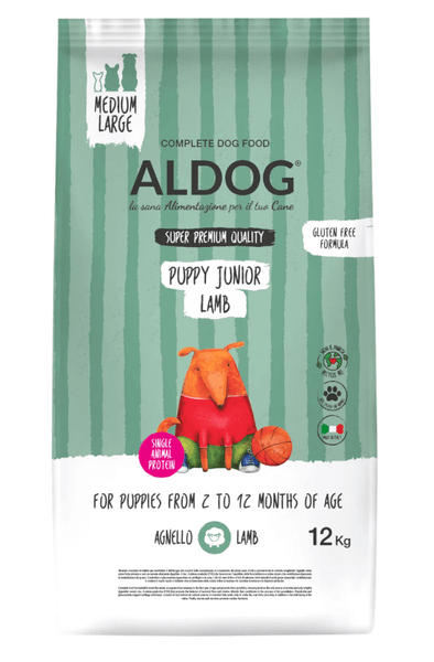 Aldog 2D-LJ12M Puppy-Junior Lamb M/L granule pre šteniatka, stredné/veľké plemená, jahňacie, 12kg