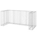 vidaXL Gabiónová stena na odpadkové koše, oceľ 254x100x110 cm