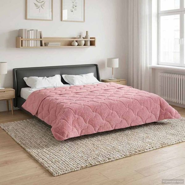 vidaXL Zimný prehoz Ružová 220 x 240 cm Mikrofáza a Teddy fleece
