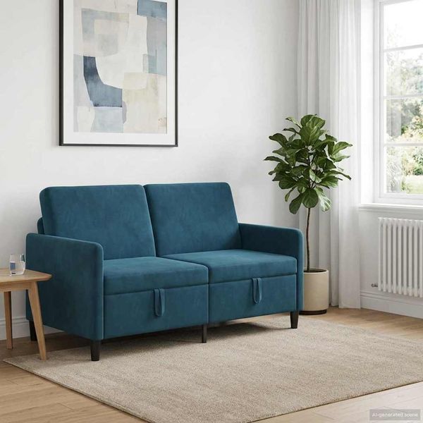 vidaXL Sofa s úložným priestorom Modrá 152 x 78 x 87 cm Polyester