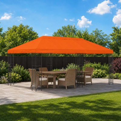 vidaXL Kryt na altánkovú strechu 6 x 3 m Oranžová Polyester 190 gsm