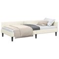vidaXL Rohový rám postele s čelnou doskou Krémová 90 cm x 190 cm Zamat