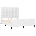 vidaXL Posteľný rám s čelom biely 140x190 cm umelá koža