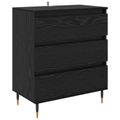 vidaXL Servírovacia skriňa Čierny dub 60 x 35 x 70 cm Kompozitné drevo
