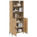 vidaXL Highboard Remeselný dub 69,5 x 32,5 x 180 cm Kompozitné drevo