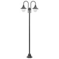 vidaXL Záhradná stĺpová lampa E27 220 cm hliníková 2-lampáše bronzová