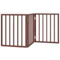 vidaXL Brána pre psa skladacia 3 panely hnedá 150 cm topoľové drevo