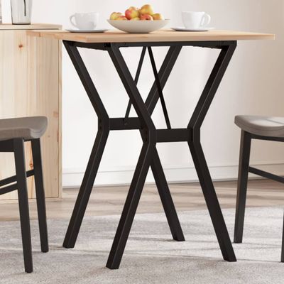 vidaXL Jedálenský stolík v tvare Y 60x60x75 cm borovica a oceľ