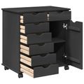 vidaXL Koliesková skriňa 63,5 x 39 x 65,5 cm Masívne borovicové drevo