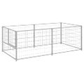 vidaXL Koterec pre psa strieborný 200x100x70 cm oceľový
