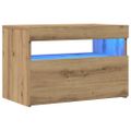vidaXL TV skrinky s LED svetlami 2 ks dub artisan kompozitné drevo