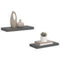 vidaXL Plávajúce nástenné police 2 ks, lesklé sivé 50x23,5x3,8 cm, MDF