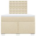 vidaXL Boxspring posteľ s matracom krémová 120x190 cm látka