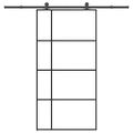 vidaXL Posuvné dvere s kovaním ESG sklo a hliník 102,5x205 cm