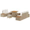 vidaXL Súprava záhradných pohoviek 8 pcs 7-Seater Béžová a krémová