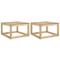 vidaXL Záhradné stoly z paliet 2 ks 60x60x36,5cm impregnovaná borovica