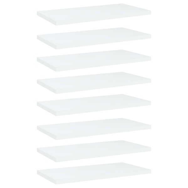vidaXL Prídavné police 8 ks, biele 40x20x1,5 cm, kompozitné drevo