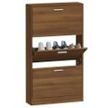 vidaXL Botník hnedý dub 59x17x108 cm spracované drevo